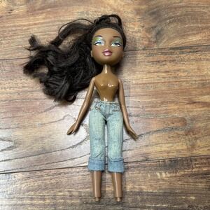 VTG Bratz Doll Sasha 2001 MGA Two Toned Eyes Capri Ripped Jeans Long Hair Brown